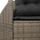 Garden Sofa with Cushions 2-Seater Grey Poly Rattan - Close-Up Angle