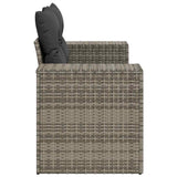 Garden Sofa with Cushions 2-Seater Grey Poly Rattan - 45-Degree Angle