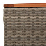 Garden Table Grey 55x55x37 cm Poly Rattan and Acacia Wood