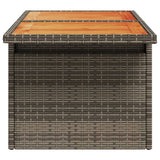 Garden Table Grey 100x55x73 cm Poly Rattan and Acacia Wood