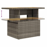 Garden Table Grey 100x55x73 cm Poly Rattan and Acacia Wood - Low Angle