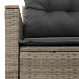 Garden Sofa with Cushions 2-Seater Grey Poly Rattan - Extra Image