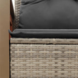 Garden Sofa with Cushions 2-Seater Grey Poly Rattan - Close-Up Angle