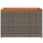 Garden Side Tables 2 pcs Grey 55x34x37cm Poly Rattan Solid Wood
