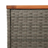 Garden Side Tables 2 pcs Grey 55x34x37cm Poly Rattan Solid Wood - Extra Image
