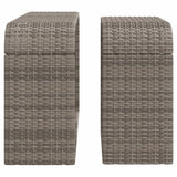 Storage Shelves 2 pcs Grey Poly Rattan - 45-Degree Angle