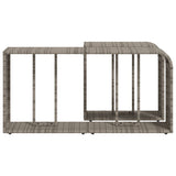 Storage Shelves 2 pcs Grey Poly Rattan - Rear View