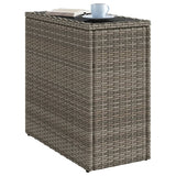 Garden Side Table with Glass Top Grey 58x27.5x55 cm Poly Rattan - Top-Down View