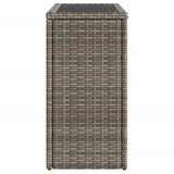 Garden Side Table with Glass Top Grey 58x27.5x55 cm Poly Rattan - Rear View