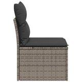 Garden Chair Armless with Cushions Grey Poly Rattan - 45-Degree Angle