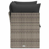 Garden Sofa with Cushions 2-Seater Grey Poly Rattan - 45-Degree Angle