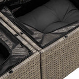 Garden Sofa with Cushions 2-Seater Grey Poly Rattan
