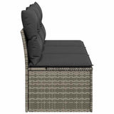 Garden Sofa with Cushions 3-Seater Grey Poly Rattan - 45-Degree Angle