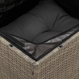 Garden Sofa with Cushions 3-Seater Grey Poly Rattan - Extra Image