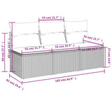 Garden Sofa with Cushions 3-Seater Grey Poly Rattan - Extra Image
