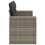 Garden Sofa with Cushions 2-Seater Grey Poly Rattan - 45-Degree Angle