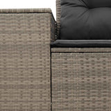 Garden Sofa with Cushions 2-Seater Grey Poly Rattan - Close-Up Angle