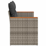 Garden Sofa with Cushions 2-Seater Grey Poly Rattan - 45-Degree Angle