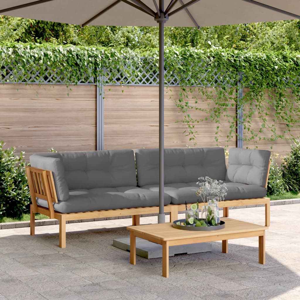 Garden Pallet Corner Sofas 2 pcs with Cushions Solid Wood Acacia