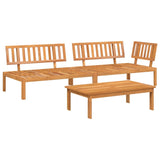 3 Piece Garden Pallet Sofa Set Solid Wood Acacia - Front View