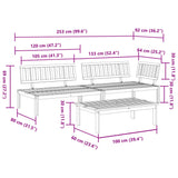 3 Piece Garden Pallet Sofa Set Solid Wood Acacia - Low Angle