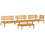 4 Piece Garden Pallet Sofa Set Solid Wood Acacia - Front View