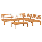 4 Piece Garden Pallet Sofa Set Solid Wood Acacia - Front View