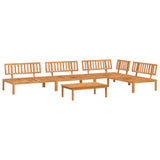 5 Piece Garden Pallet Sofa Set Solid Wood Acacia - Front View