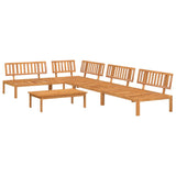 5 Piece Garden Pallet Sofa Set Solid Wood Acacia - Front View