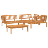 4 Piece Garden Pallet Sofa Set Solid Wood Acacia - Front View