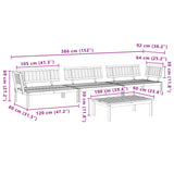 4 Piece Garden Pallet Sofa Set Solid Wood Acacia - Low Angle