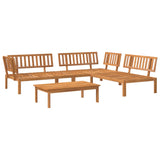 4 Piece Garden Pallet Sofa Set Solid Wood Acacia - Front View