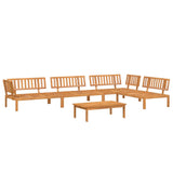 5 Piece Garden Pallet Sofa Set Solid Wood Acacia - Front View