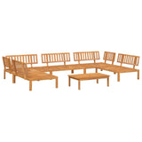 6 Piece Garden Pallet Sofa Set Solid Wood Acacia - Front View
