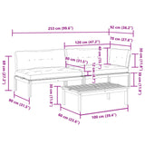 3 Piece Garden Pallet Sofa Set with Cushions Solid Wood Acacia