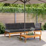 3 Piece Garden Pallet Sofa Set with Cushions Solid Wood Acacia