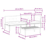 3 Piece Garden Pallet Sofa Set with Cushions Solid Wood Acacia