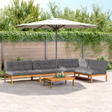 5 Piece Garden Pallet Sofa Set with Cushions Solid Wood Acacia