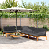 5 Piece Garden Pallet Sofa Set with Cushions Solid Wood Acacia