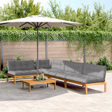5 Piece Garden Pallet Sofa Set with Cushions Solid Wood Acacia
