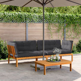 Garden Pallet Corner Sofas with Cushions 2 pcs Solid Wood Acacia