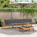 4 Piece Garden Pallet Sofa Set with Cushions Solid Wood Acacia