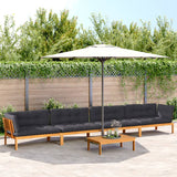5 Piece Garden Pallet Sofa Set with Cushions Solid Wood Acacia
