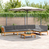 5 Piece Garden Pallet Sofa Set with Cushions Solid Wood Acacia