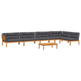 6 Piece Garden Pallet Sofa Set with Cushions Solid Wood Acacia
