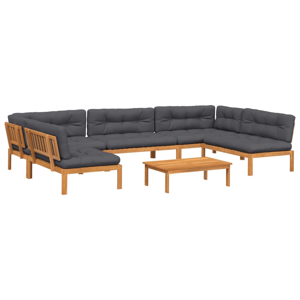 6 Piece Garden Pallet Sofa Set with Cushions Solid Wood Acacia