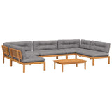 6 Piece Garden Pallet Sofa Set with Cushions Solid Wood Acacia - Front View