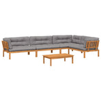 5 Piece Garden Pallet Sofa Set with Cushions Solid Wood Acacia