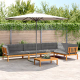 5 Piece Garden Pallet Sofa Set with Cushions Solid Wood Acacia