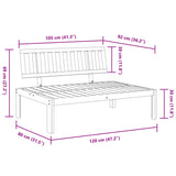 Garden Pallet Middle Sofa Solid Wood Acacia - Close-Up Angle